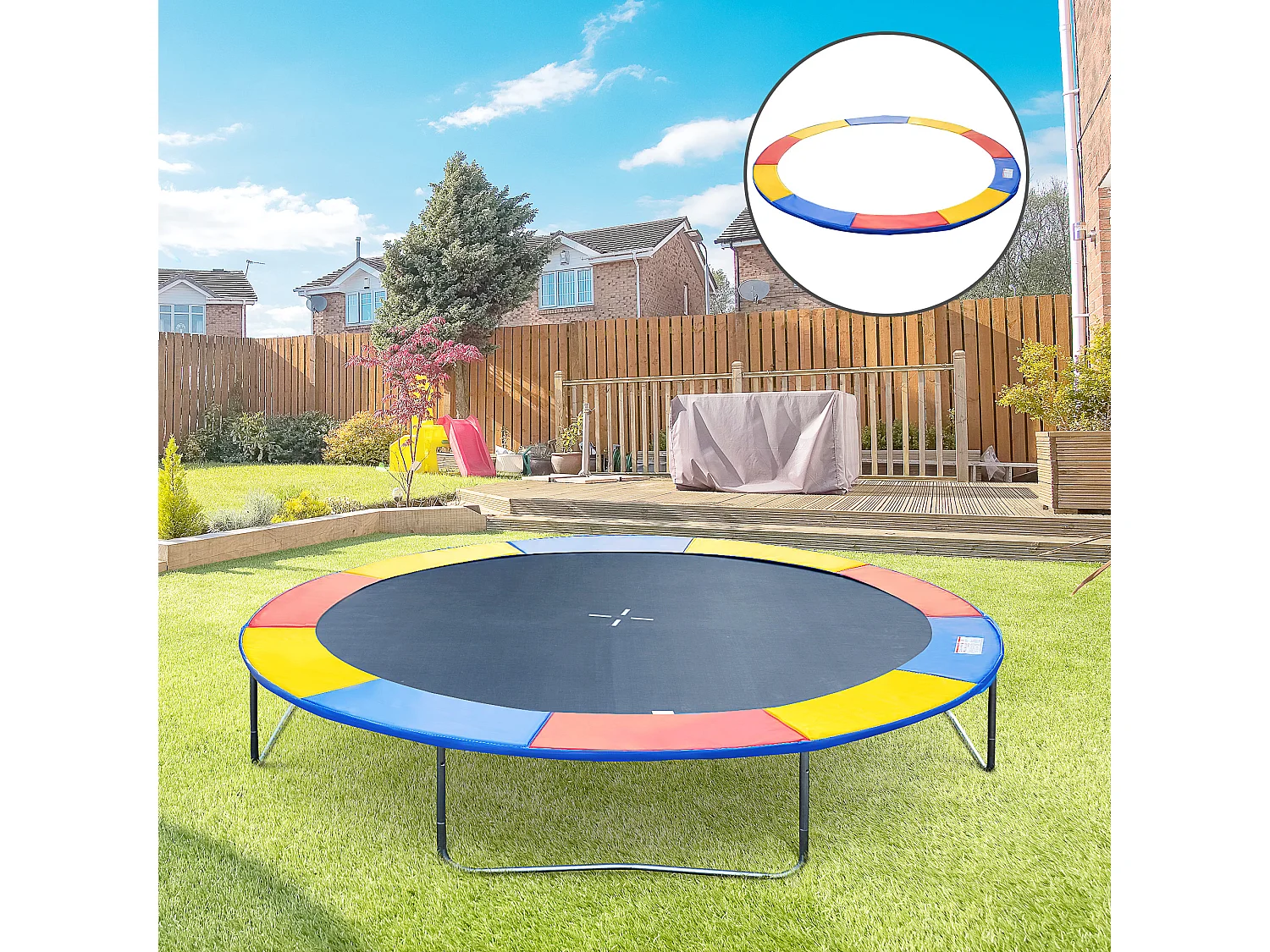 Cojín borde para cama elástica multicolor ø244 cm HOMCOM