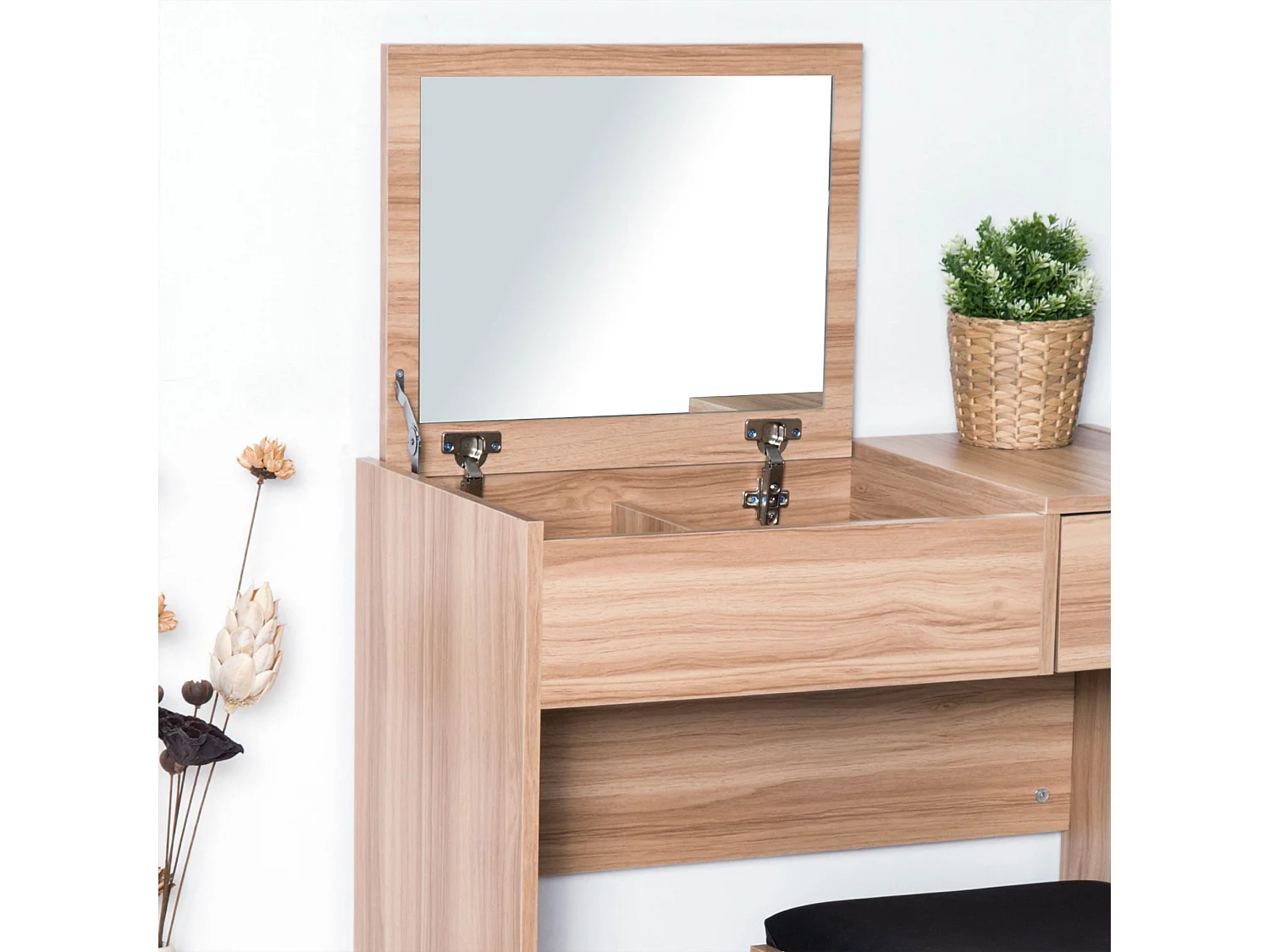 Mesa para maquillaje madera 80x40x79cm HOMCOM