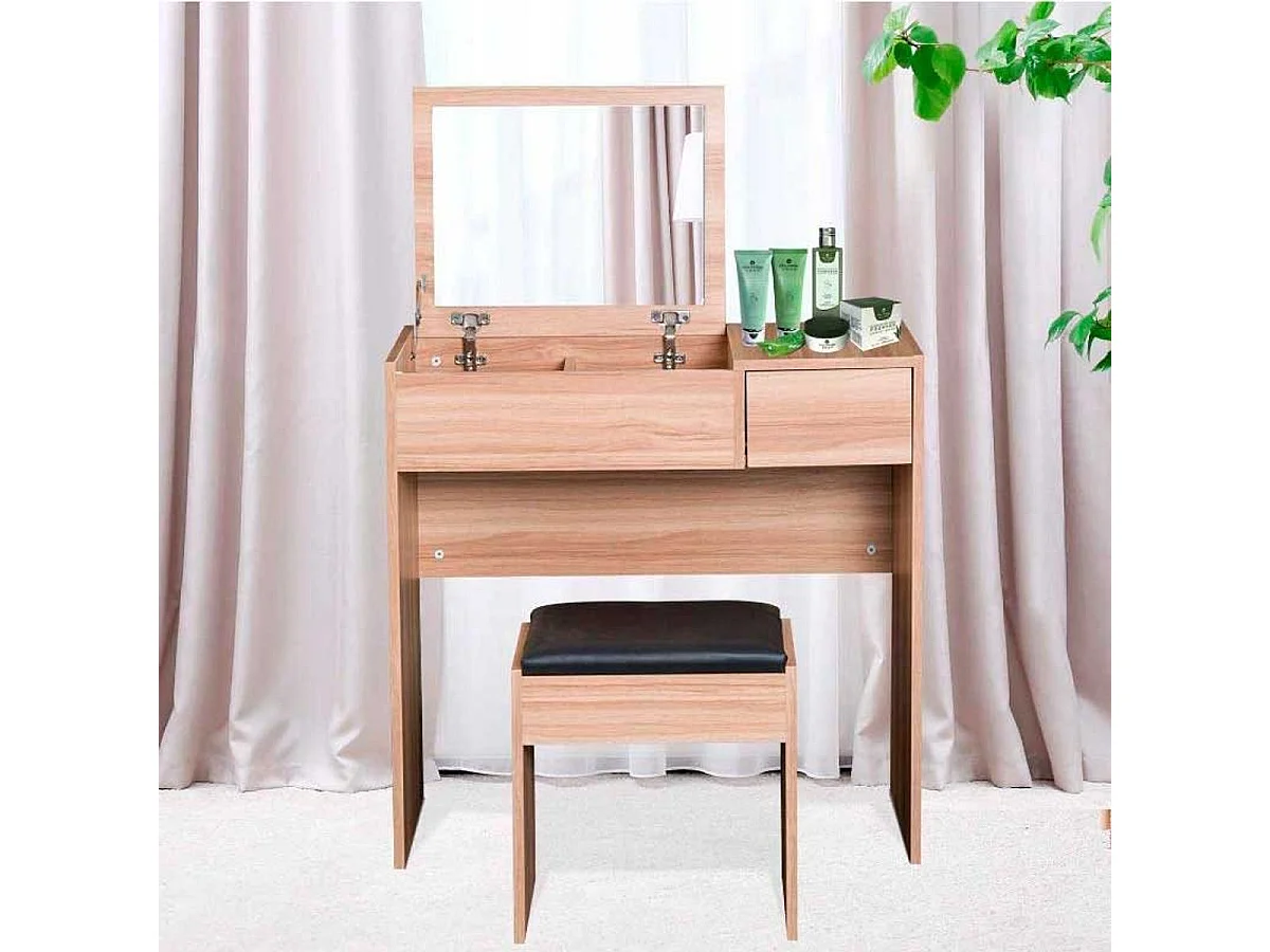 Mesa para maquillaje madera 80x40x79cm HOMCOM