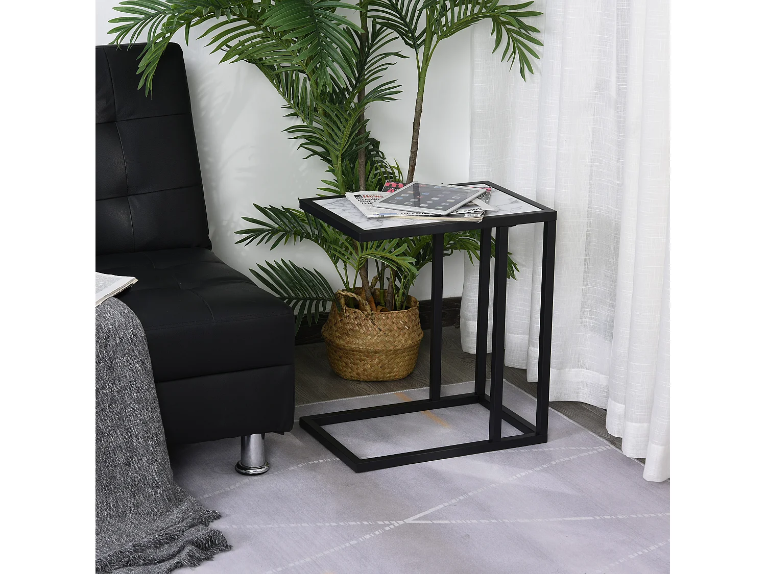 Mesa lateral blanco 45x30x51.5 cm HOMCOM