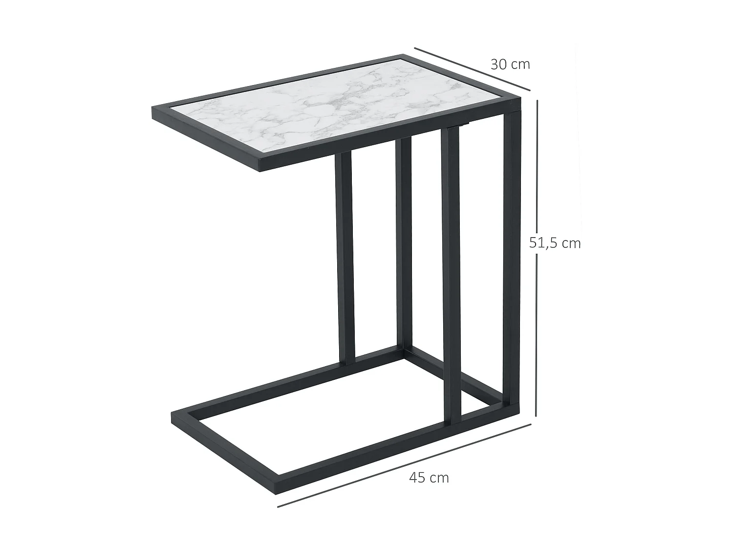 Mesa lateral blanco 45x30x51.5 cm HOMCOM