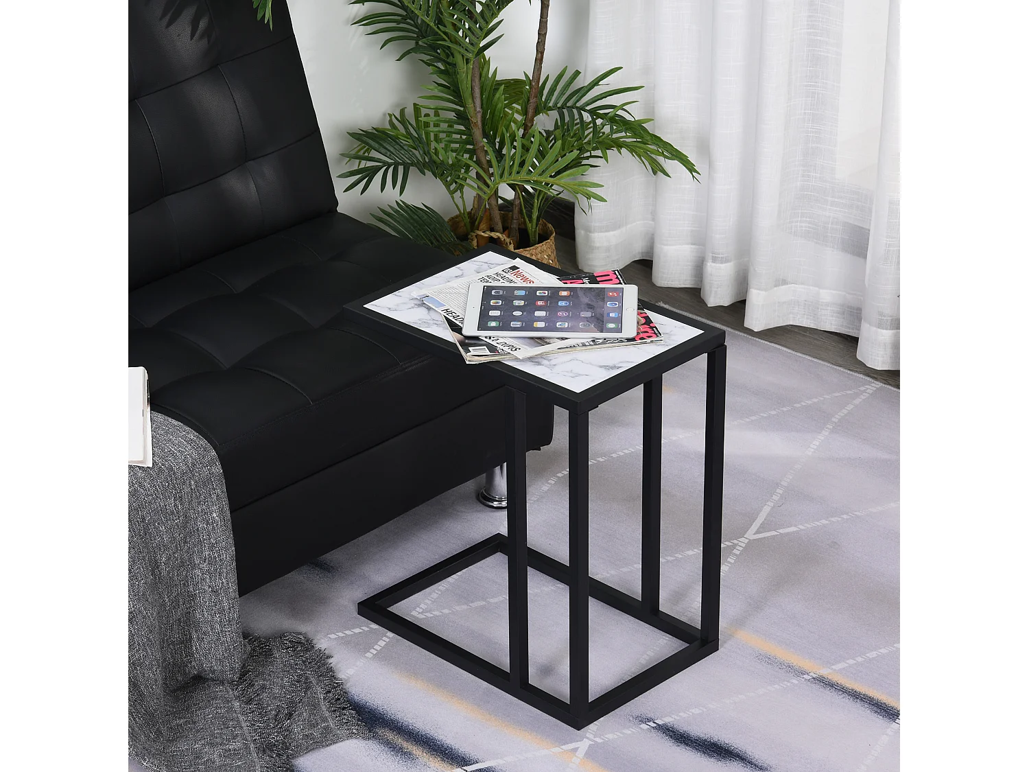 Mesa lateral blanco 45x30x51.5 cm HOMCOM