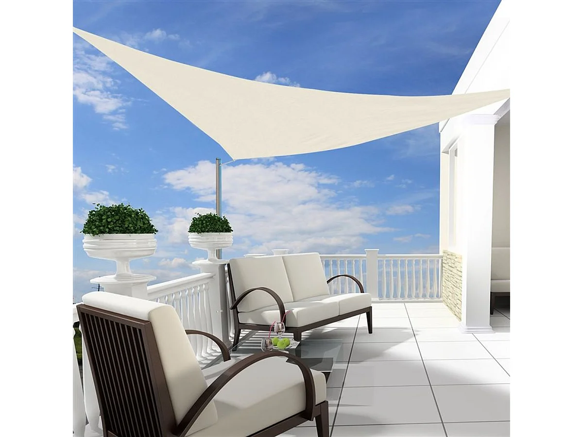 Toldo vela triangular crema 500x500x500 cm Outsunny
