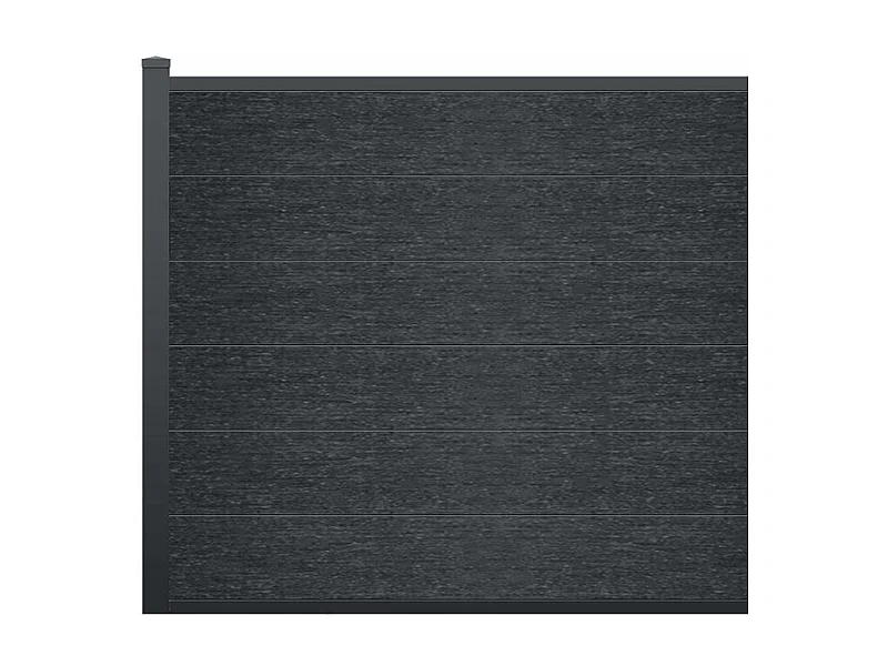 Clôture à poser H 156 cm - Kit de 6 lames en composite + 1 poteau anthracite - ENOLA