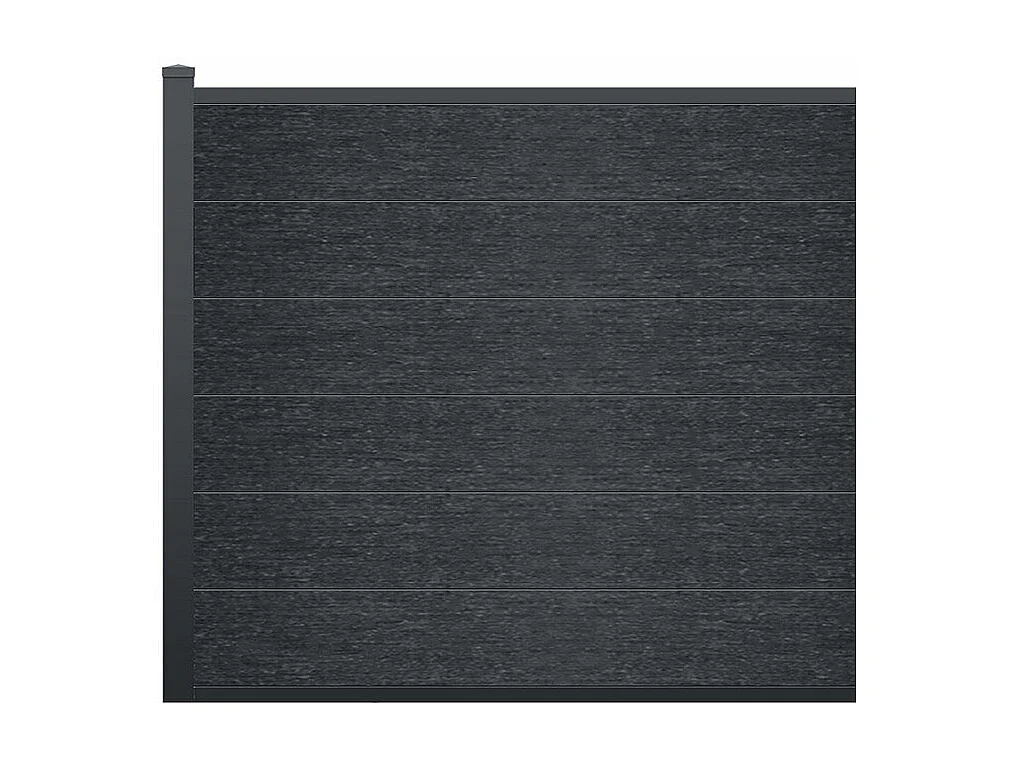 Omheining H156 cm - set van 6 latten in composiet + 1 antraciet paal - ENOLA