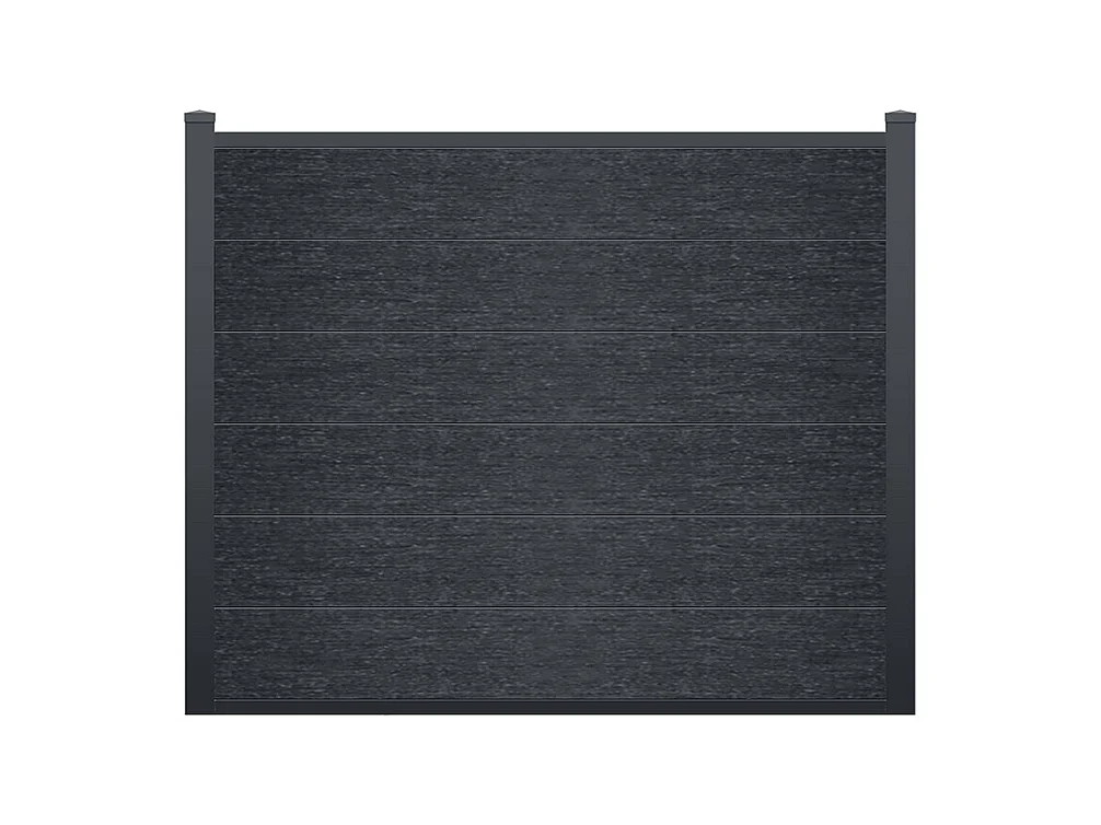 Vedação de pousar, altura 156 cm – Kit com 6 lâminas em compósito + 2 postes antracite – ENOLA