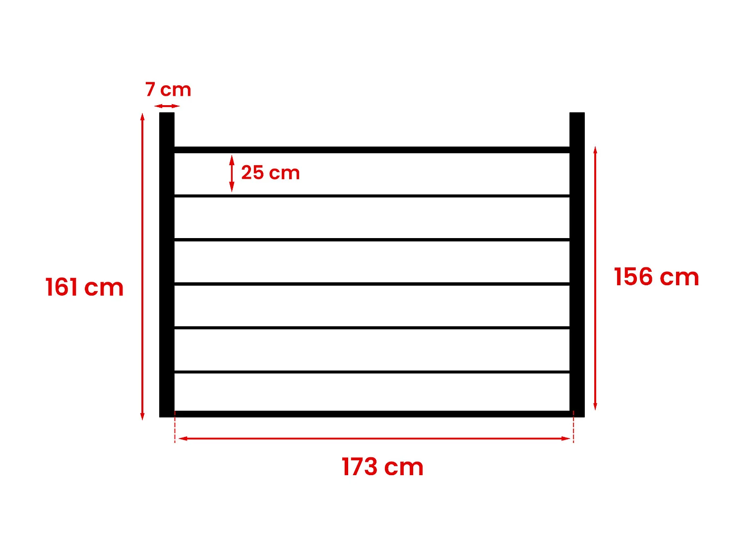 Omheining H156 cm - set van 6 latten in composiet + 2 antraciet palen - ENOLA