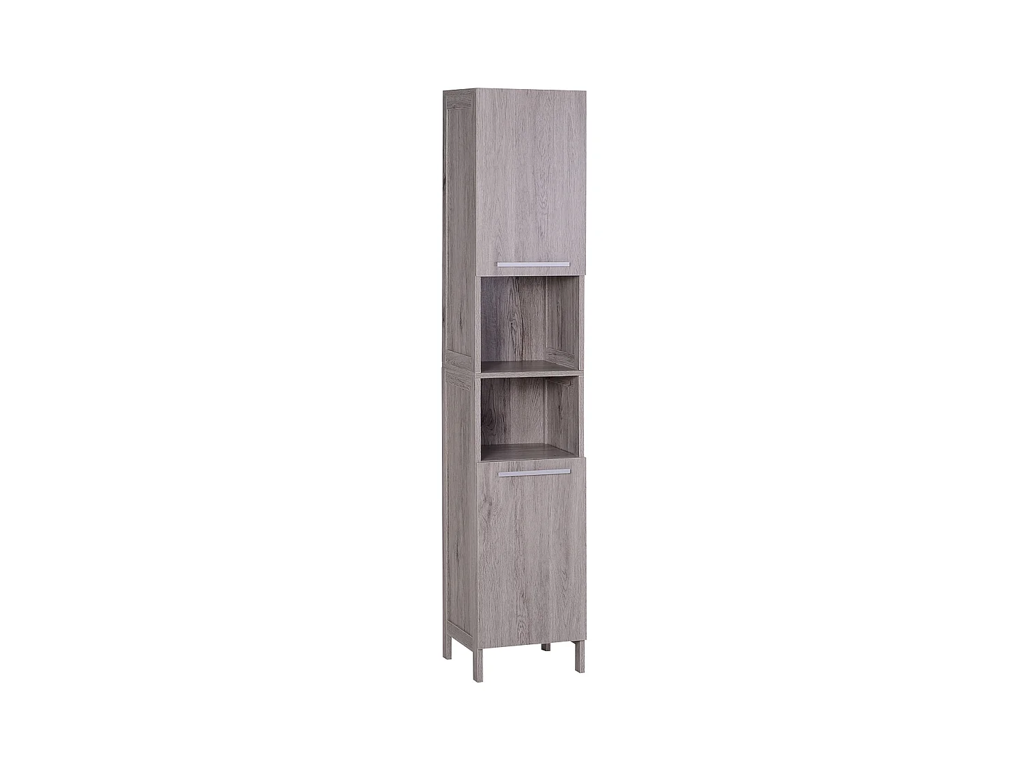 Armario alto de baño madera tinte grisáceo 30x32x172.5 cm kleankin