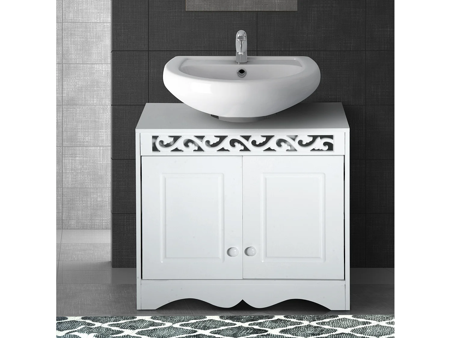 Armario de baño blanco 60x30x56cm HOMCOM