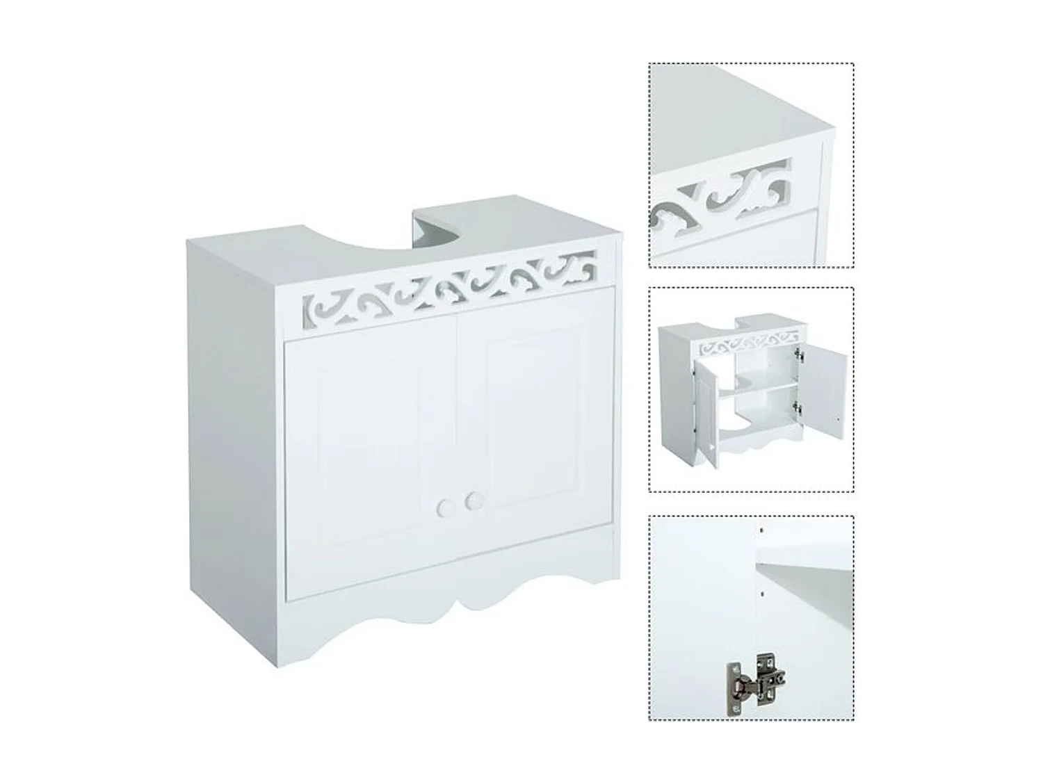 Armario de baño blanco 60x30x56cm HOMCOM