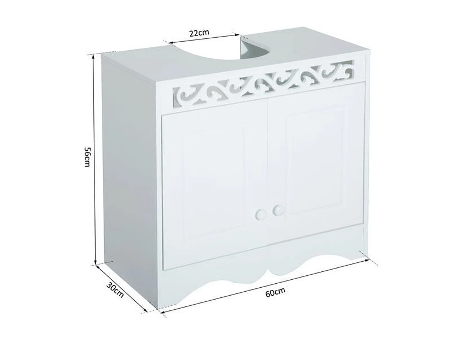 Armario de baño blanco 60x30x56cm HOMCOM