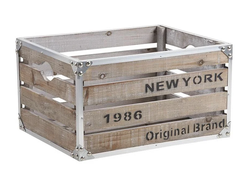 Caisse en bois et métal style industriel New-York