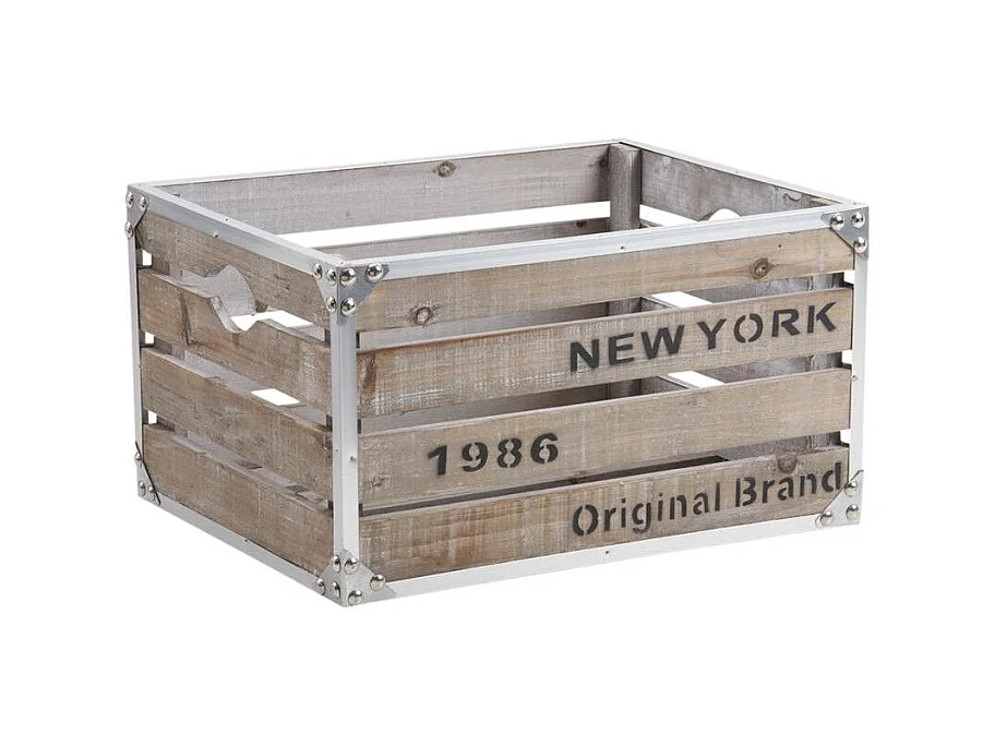 Caisse en bois et métal style industriel New-York