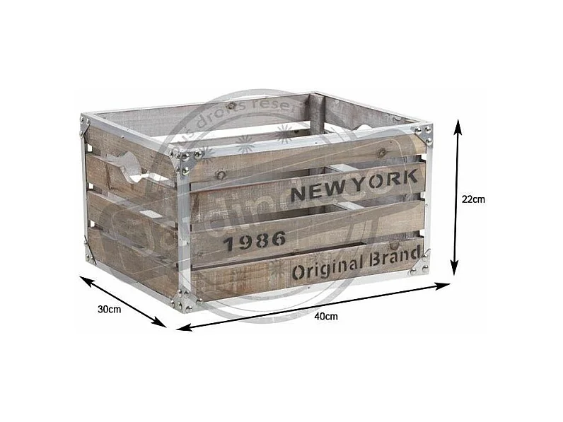 Caisse en bois et métal style industriel New-York