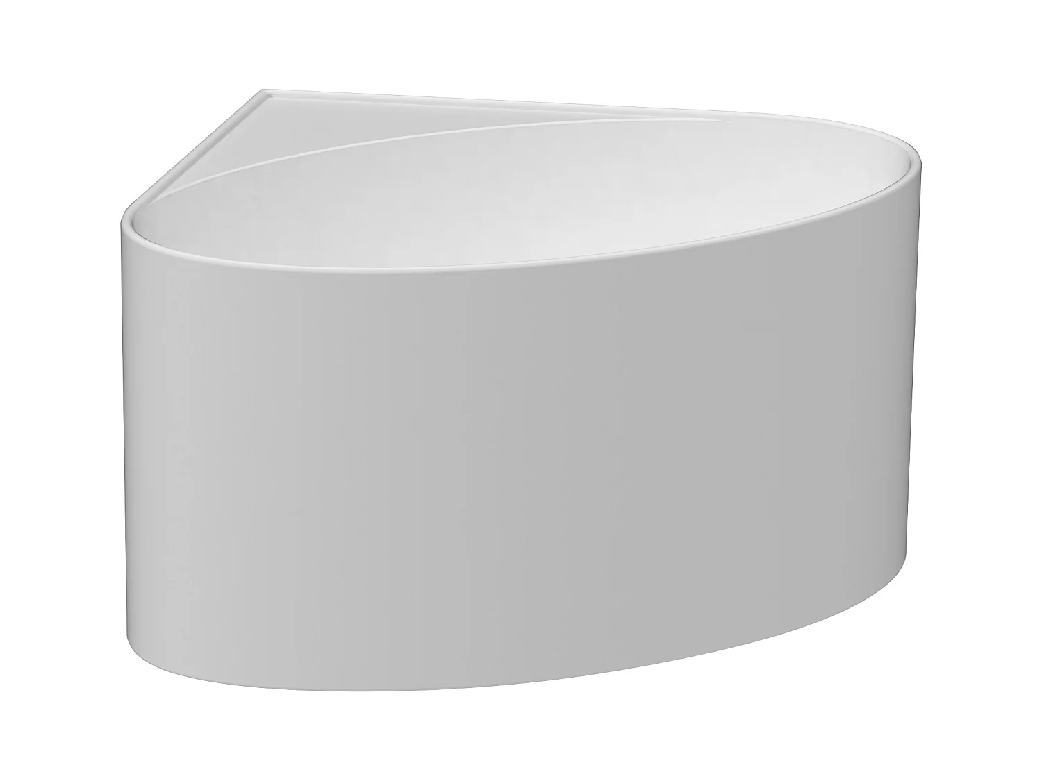 Bañera de esquina ovalada de acrílico - Blanco mate - 176L - 100 x 100 x 58 cm - MARTA