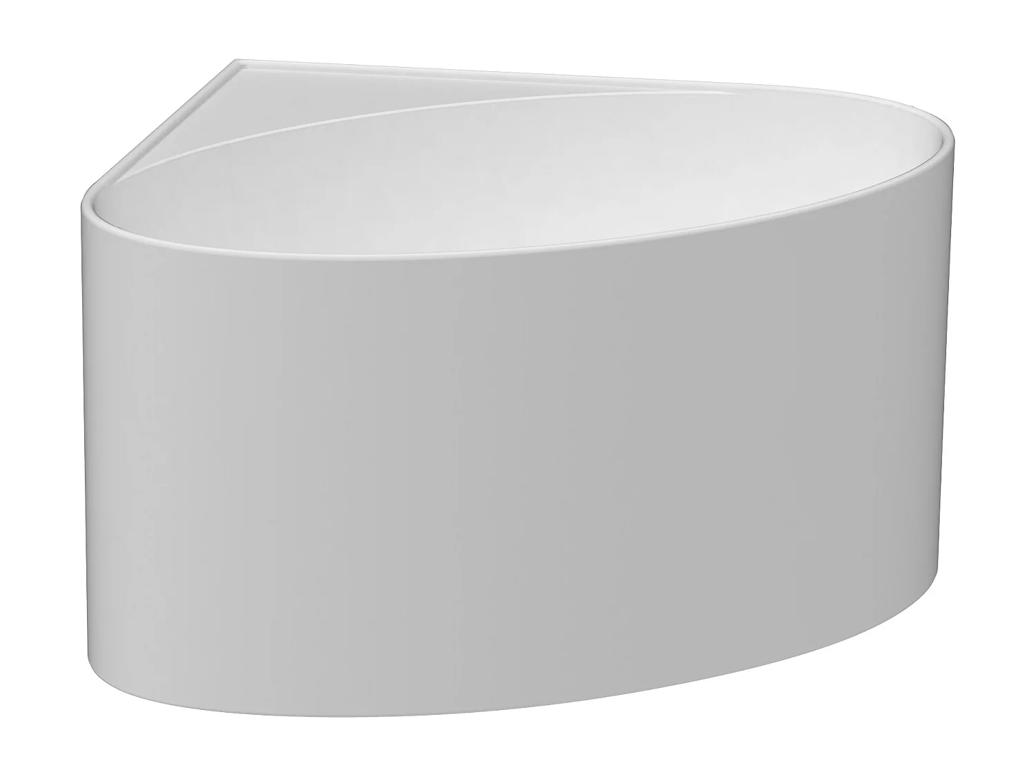 Baignoire d'angle ovale en acrylique - Blanc mat - 176L - 100 x 100 x 58 cm - MARTA