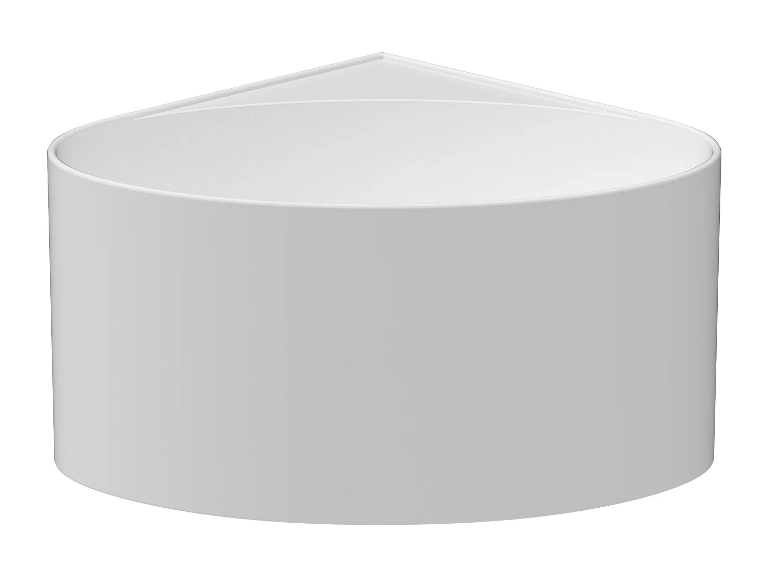 Baignoire d'angle ovale en acrylique - Blanc mat - 176L - 100 x 100 x 58 cm - MARTA