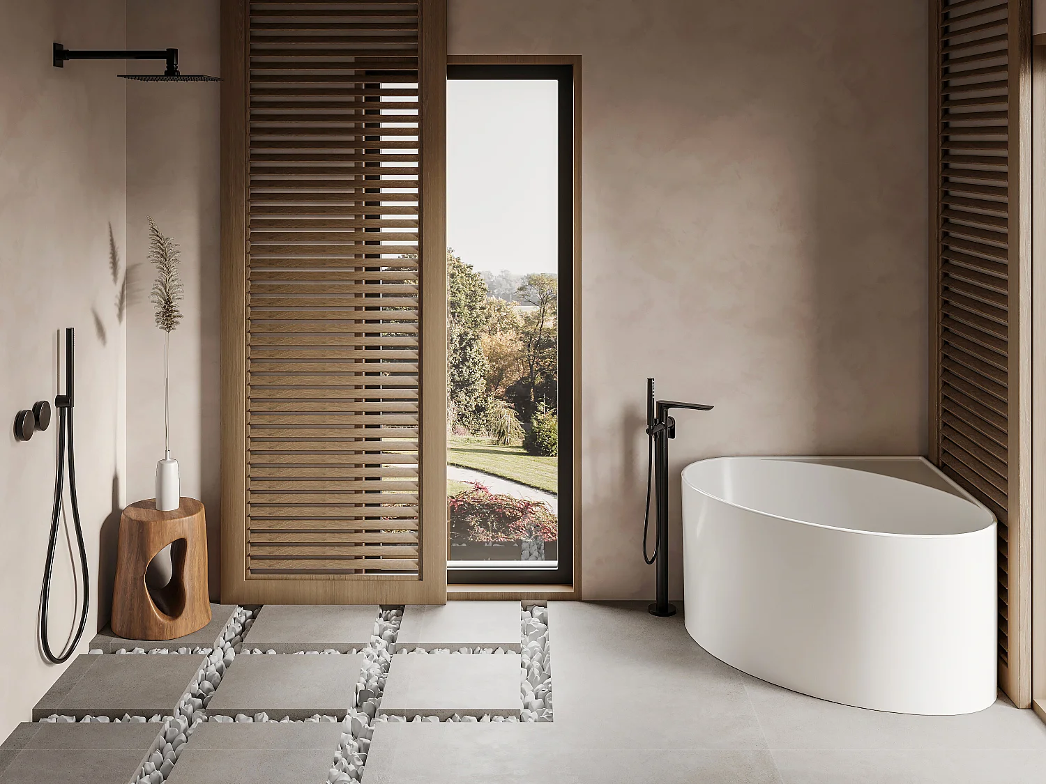 Baignoire d'angle ovale en acrylique - Blanc mat - 176L - 100 x 100 x 58 cm - MARTA