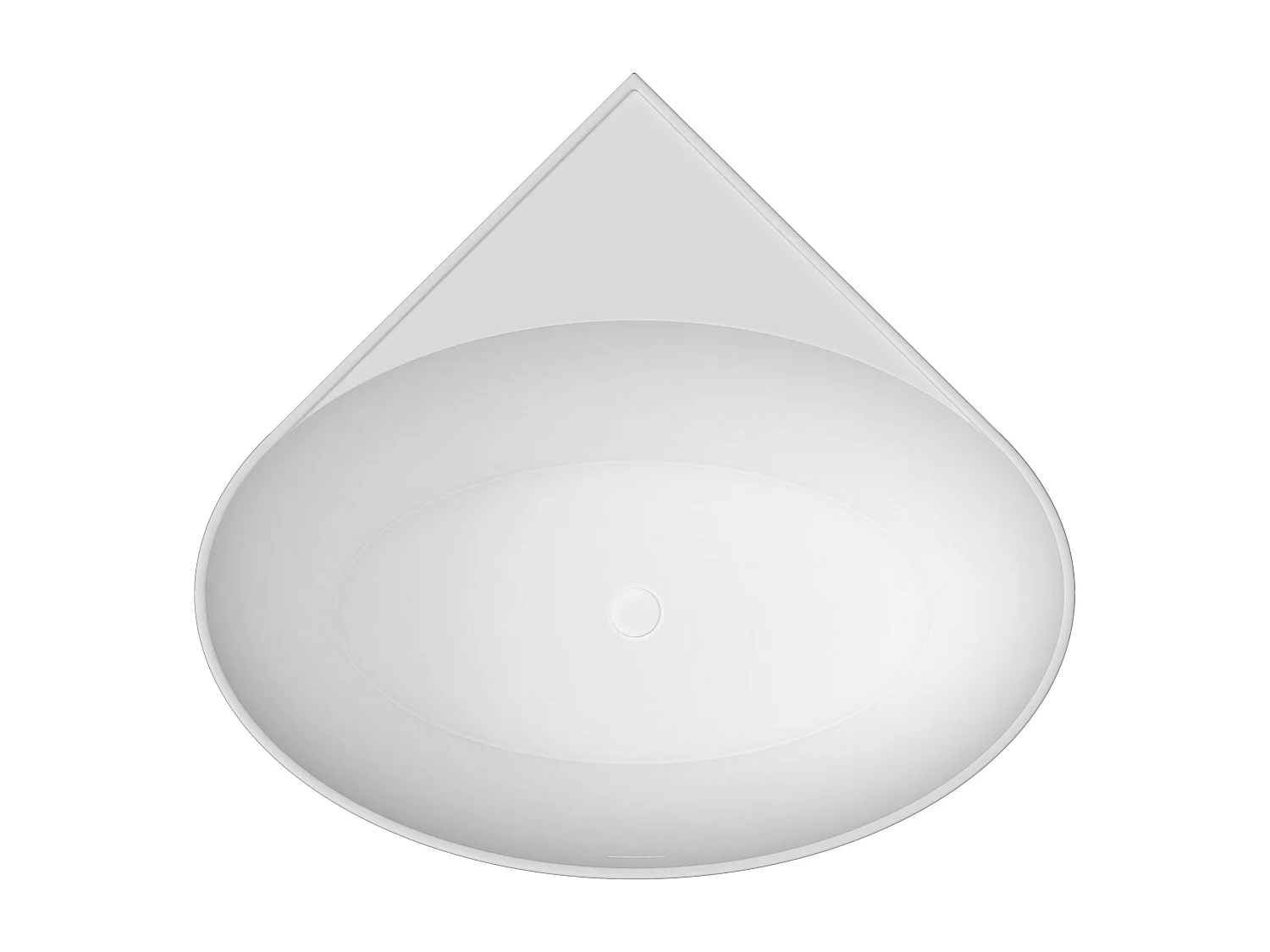 Baignoire d'angle ovale en acrylique - Blanc mat - 176L - 100 x 100 x 58 cm - MARTA