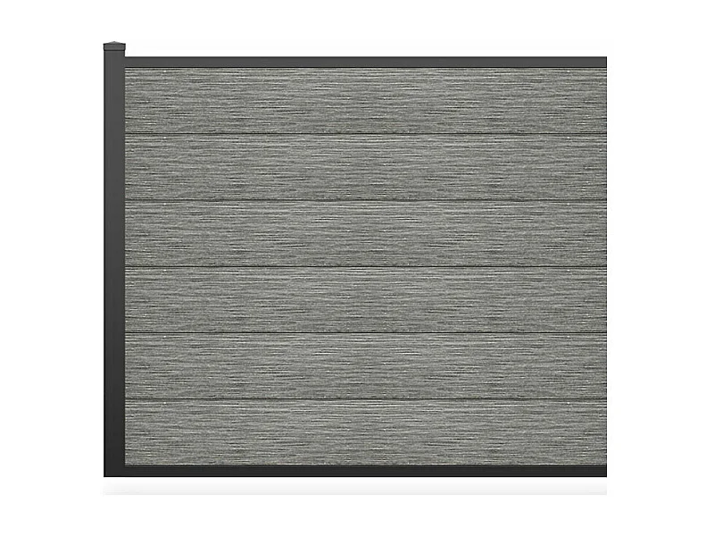 Clôture à enterrer H 156 cm - Kit de 6 lames en composite + 1 poteau gris clair - ENOLA