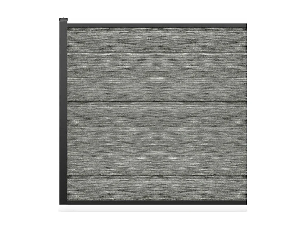 Ingraafbare omheining H181 cm - Set 7 composietplaten + 1 lichtgrijze paal - ENOLA