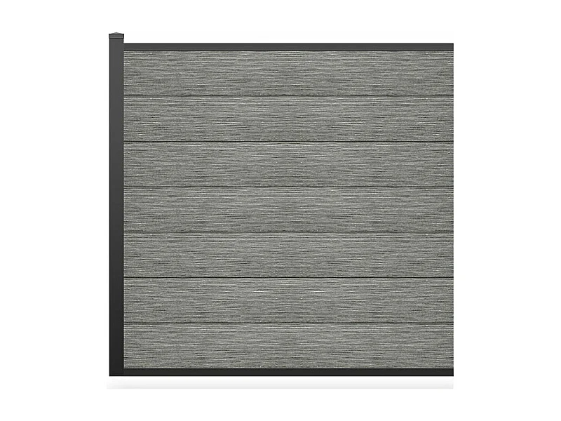 Clôture à enterrer H 181 cm - Kit de 7 lames en composite + 1 poteau gris clair - ENOLA