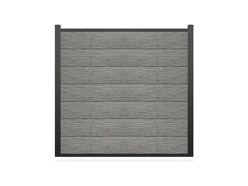 Clôture à enterrer H 181 cm - Kit de 7 lames en composite + 2 poteaux gris clair - ENOLA