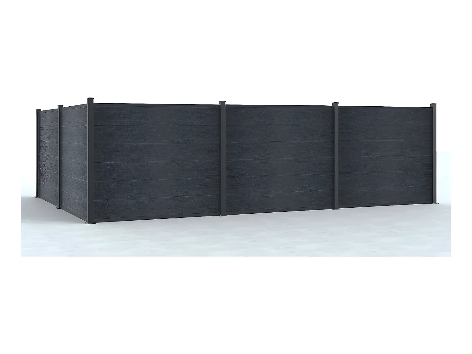 Pannelli della recinzione da interrare H.156 cm kit 6 lamine composite + 1 palo Antracite - ENOLA