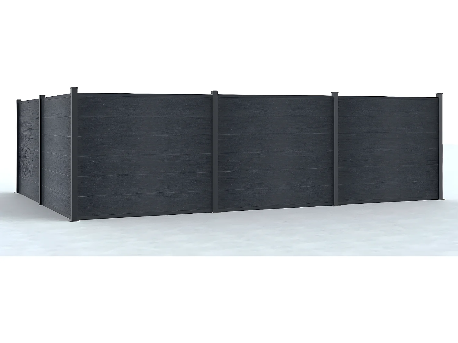 Pannelli della recinzione da interrare H.156 cm kit 6 lamine composite + 1 palo Antracite - ENOLA