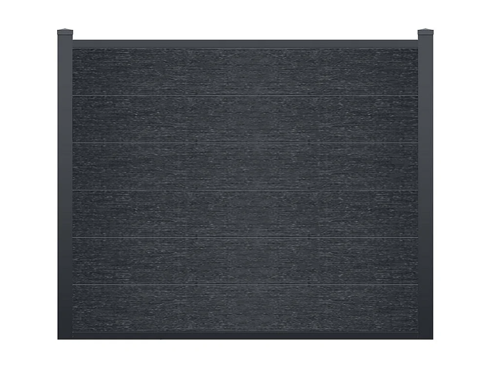 Vedação para enterrar, altura 156 cm – Kit com 6 lâminas em compósito + 2 postes antracite – ENOLA