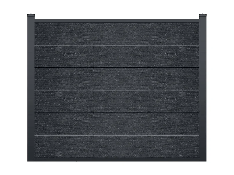 Vedação para enterrar, altura 156 cm – Kit com 6 lâminas em compósito + 2 postes antracite – ENOLA