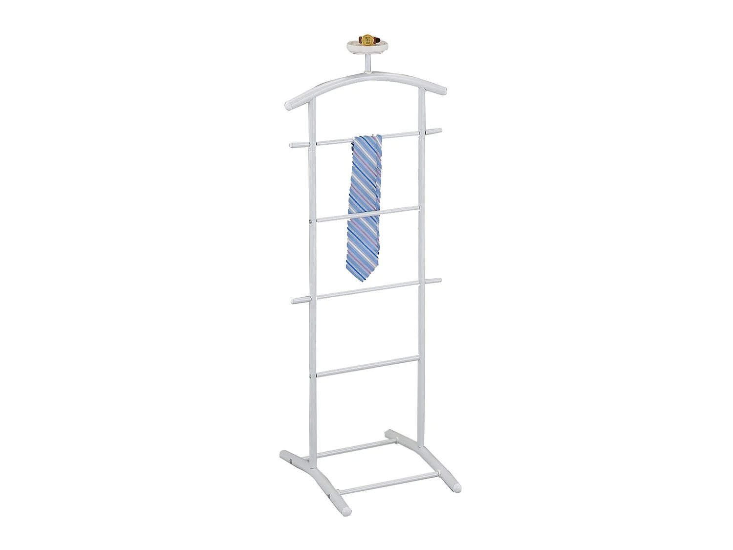 Valet de chambre ATRIX chevalet de nuit portant pour vêtements, struture en métal laqué blanc