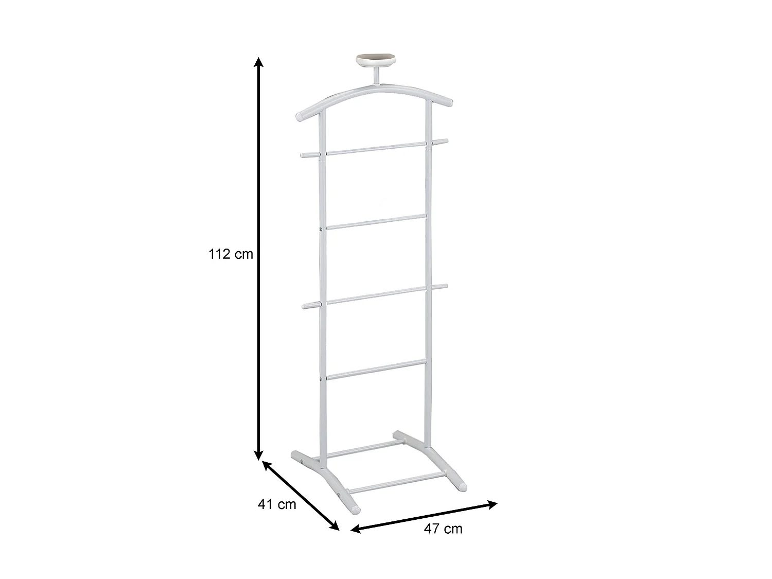 Valet de chambre ATRIX chevalet de nuit portant pour vêtements, struture en métal laqué blanc