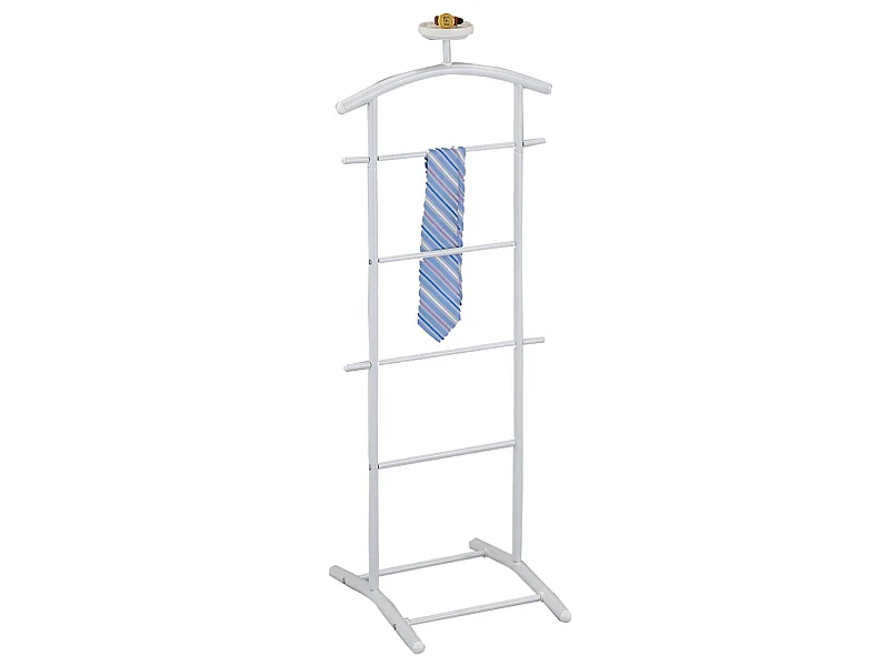 Valet de chambre ATRIX chevalet de nuit portant pour vêtements, struture en métal laqué blanc