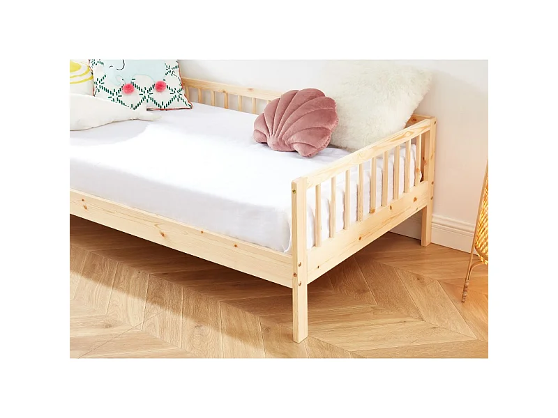 Lit enfant LOU  pin massif  90x190 sommier inclus