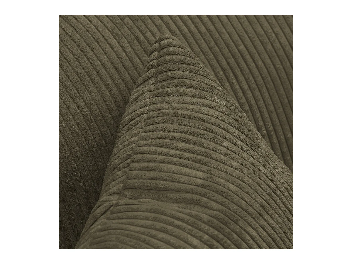 Canapé convertible 3 places en velours côtelé vert kaki - Robin