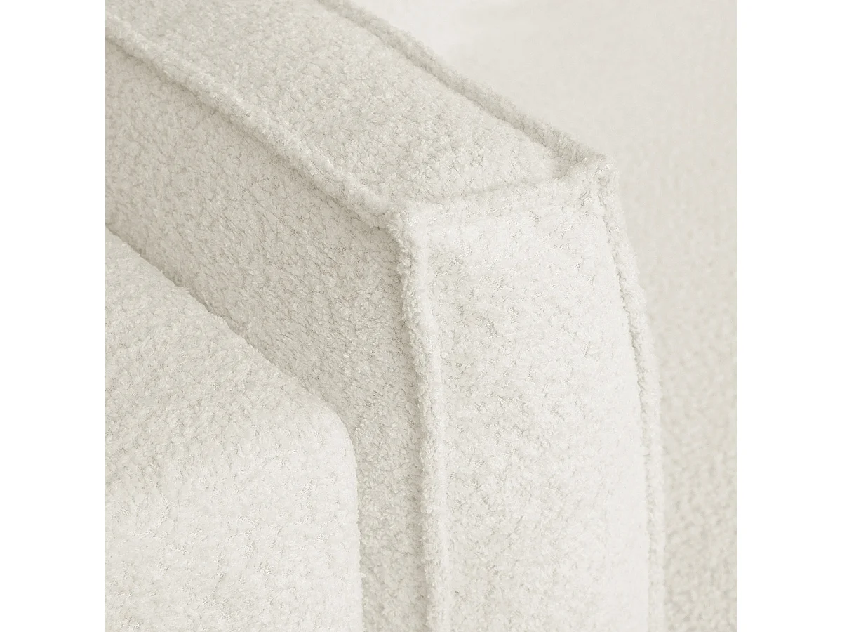 Canapé convertible 3 places avec coffre en tissu bouclette beige MILLA