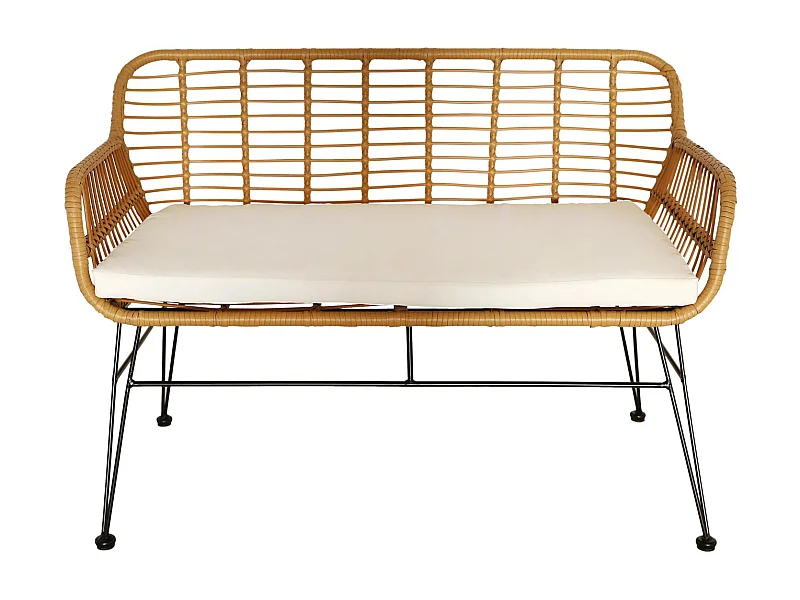 Banc Surabaya Coussin Beige Marron, Noir, Beige