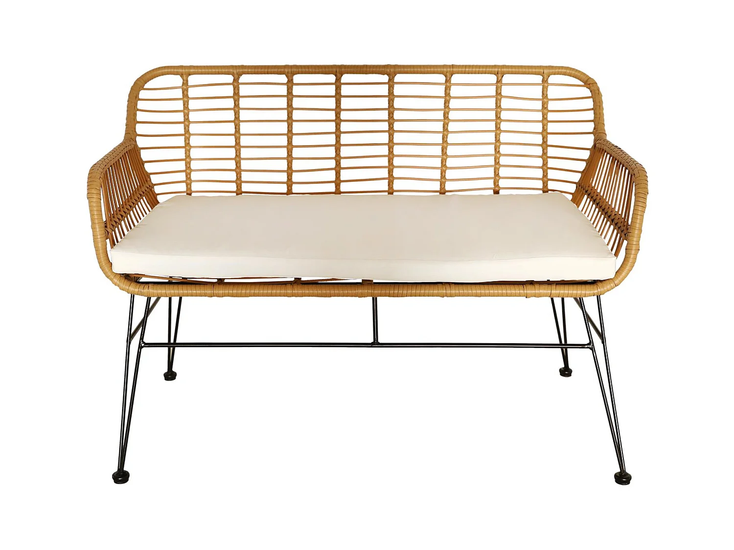 Banc Surabaya Coussin Beige Marron, Noir, Beige