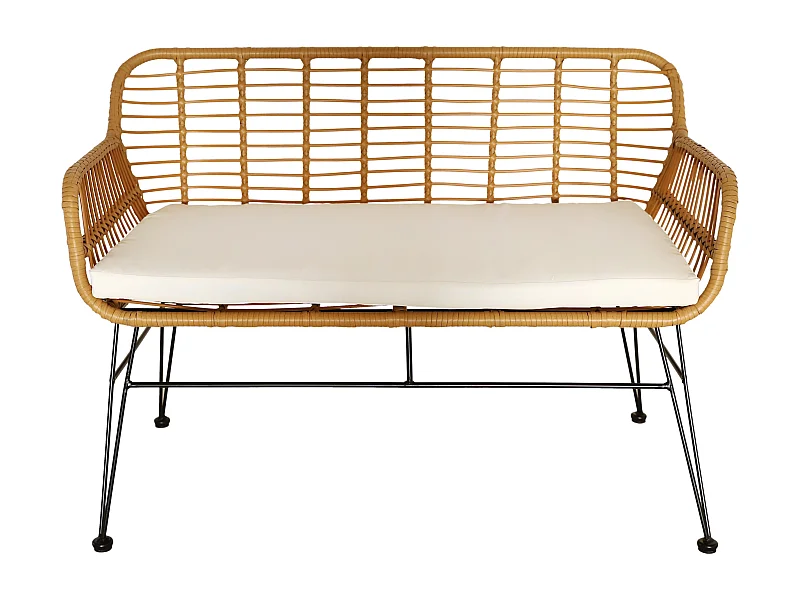 Banc Surabaya Coussin Beige Marron, Noir, Beige