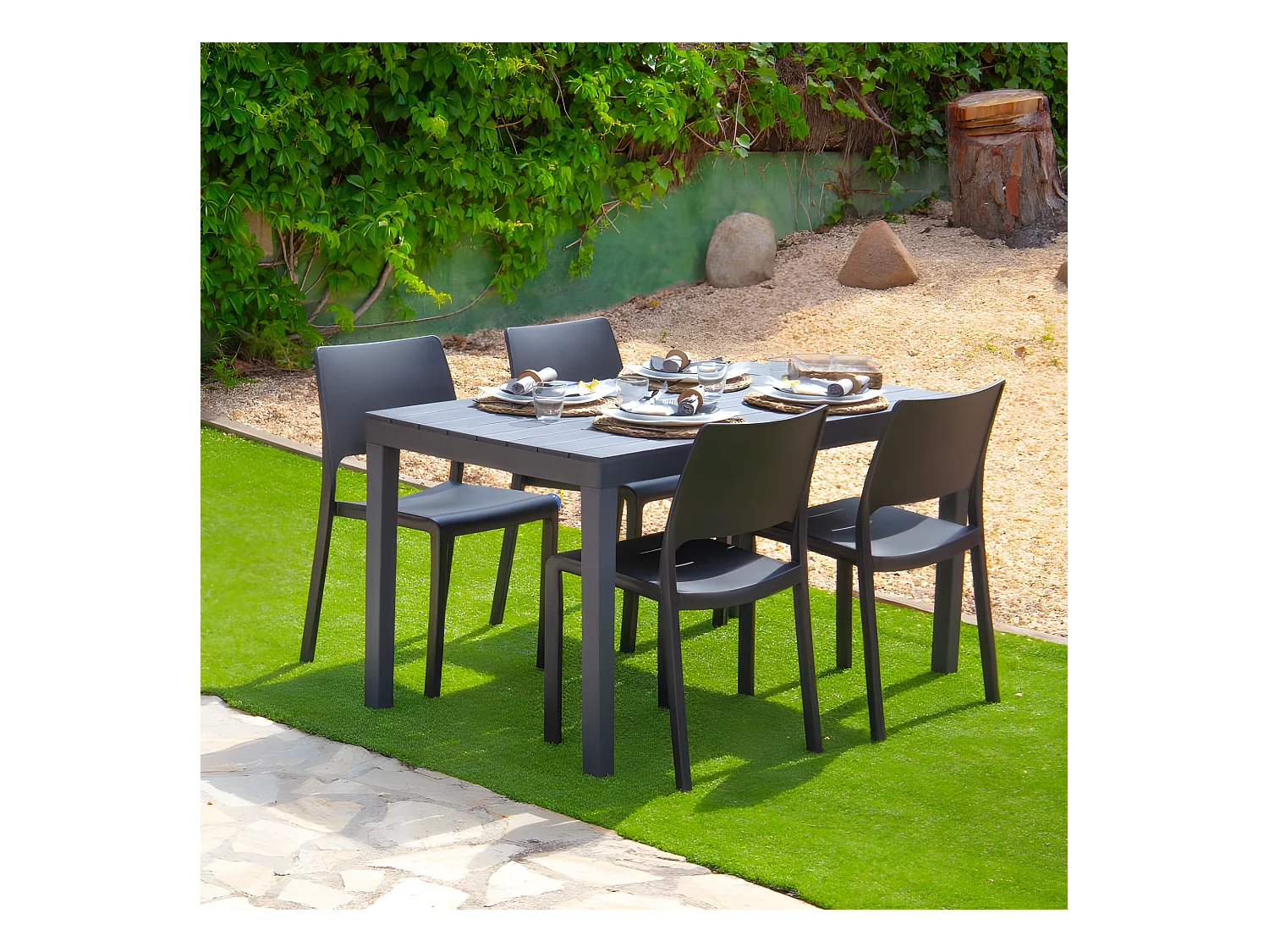 Mesa de exterior Ohana Antracita