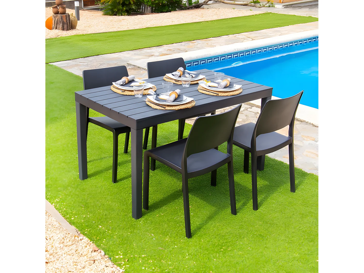 Mesa de exterior Ohana Antracita