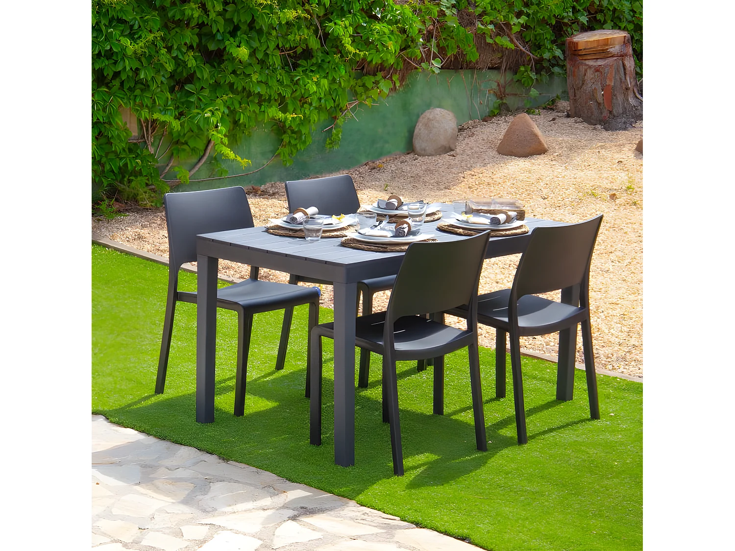 Mesa de exterior Ohana Antracita