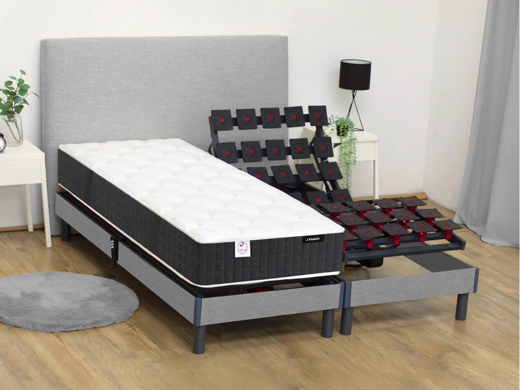 Matelas de relaxation 80 x 200 cm ressorts ensachés et mémoire de forme ép.24cm - PAROX II de YSMÉE