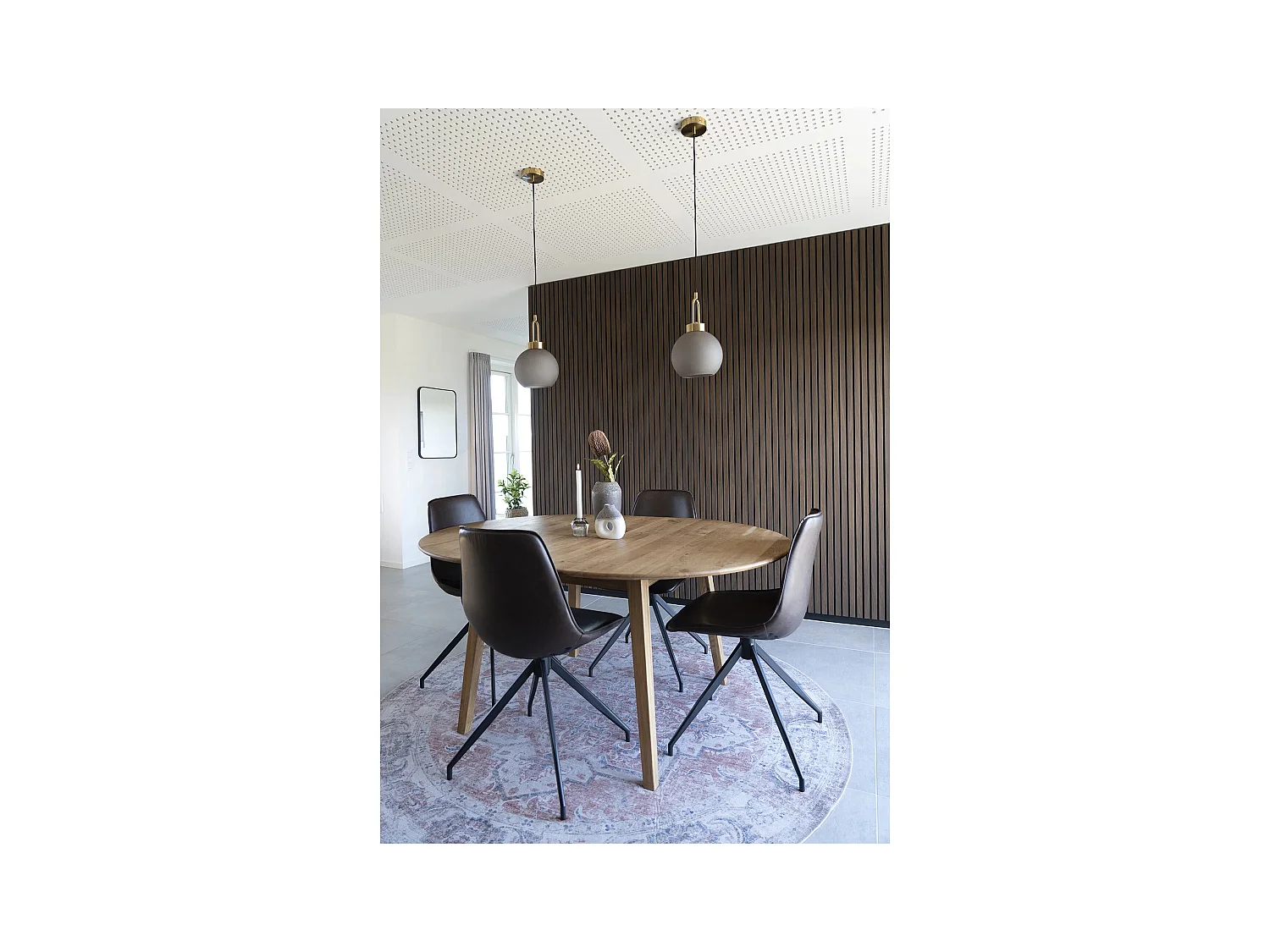 Table de salle à manger ronde extensible en Chêne METZ 118 -158cm