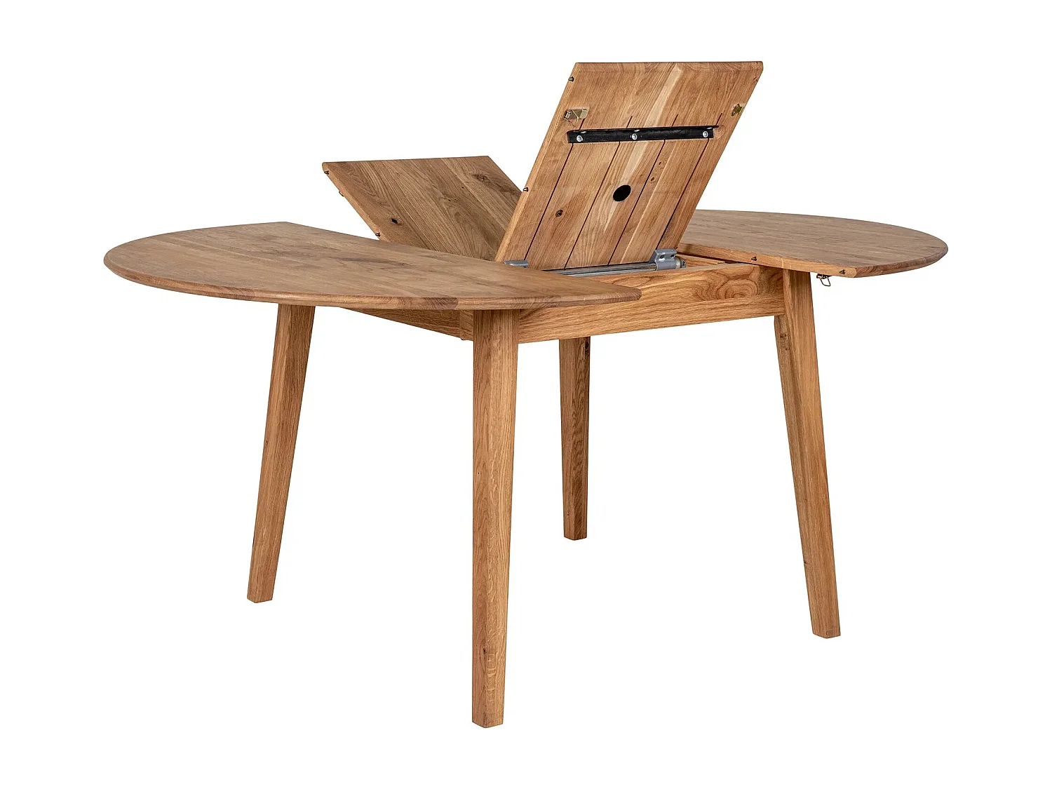 Table de salle à manger ronde extensible en Chêne METZ 118 -158cm