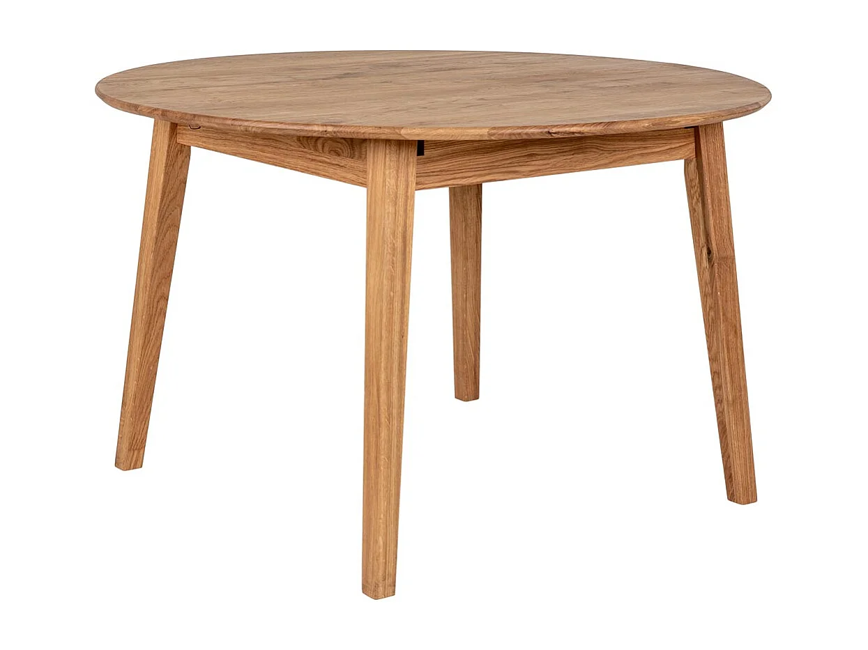 Metz table de salle à manger avec plateaux supplémentaires extenstible papillon 118x118/158cm chêne huilé.
