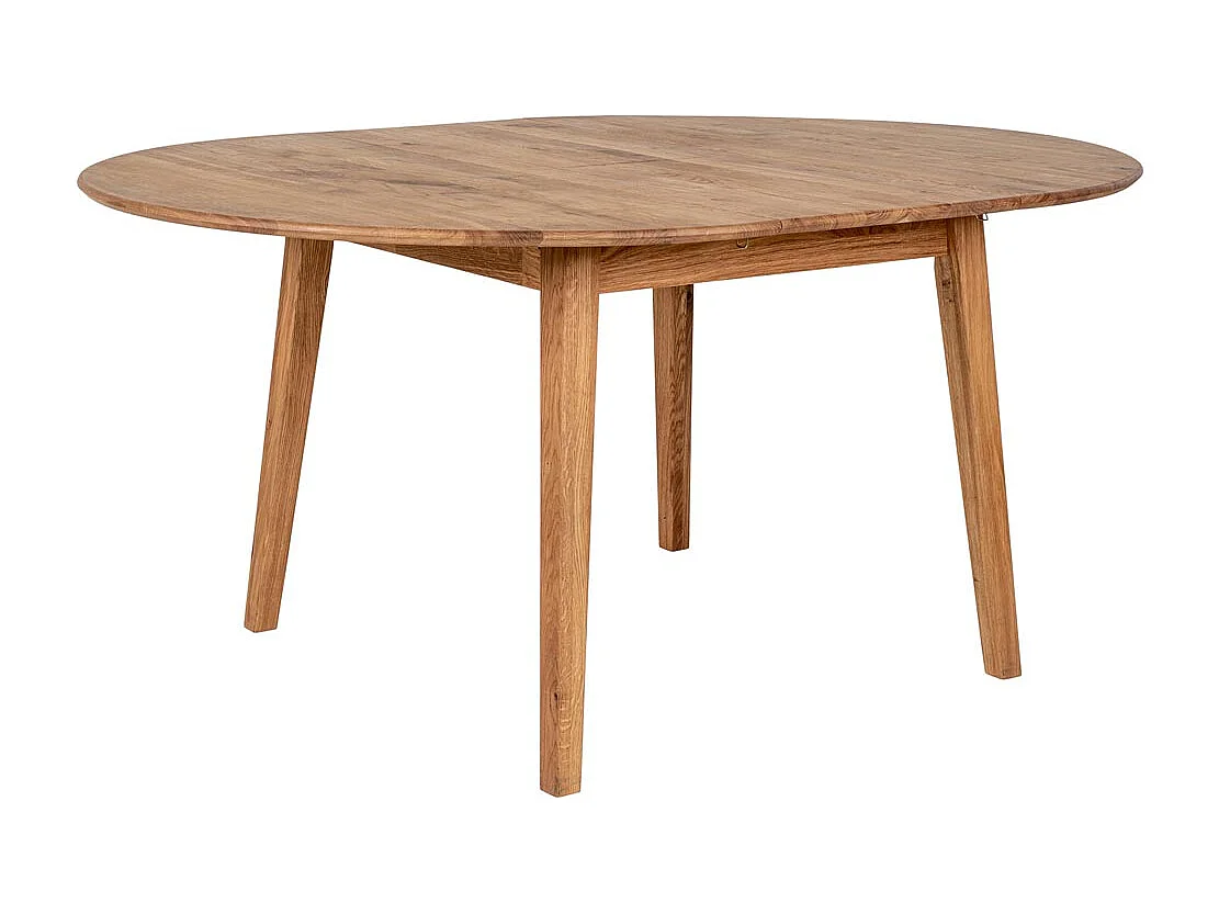 Metz table de salle à manger avec plateaux supplémentaires extenstible papillon 118x118/158cm chêne huilé.