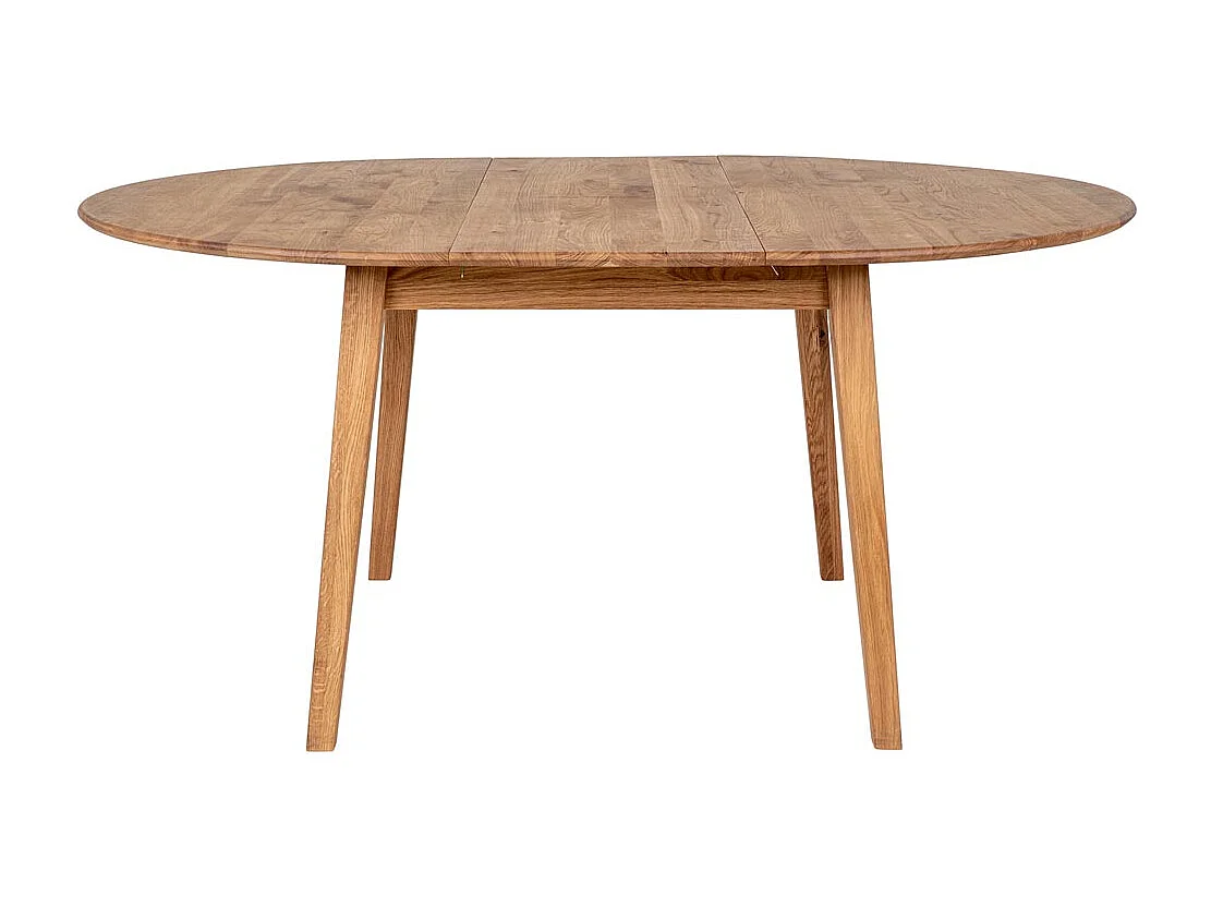 Metz table de salle à manger avec plateaux supplémentaires extenstible papillon 118x118/158cm chêne huilé.