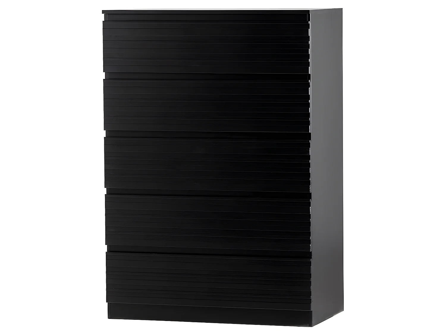 Jente - Commode 5 tiroirs en bois massif de pin - Noir